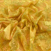 Yellow Pure Organza Thread Embroidery