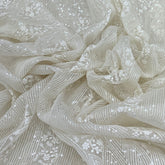 White Pure Organza Overall Embroidery