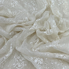 White Pure Organza Overall Embroidery