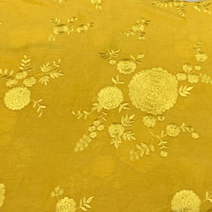 Slub Silk Yellow Colour Embroidery