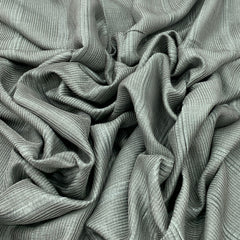 Olive Green Slub Silk Pintex Embroidery