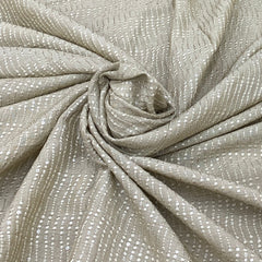 Pastel Beige Slub Silk Embroidery