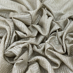 Pastel Beige Slub Silk Embroidery