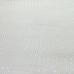 Off White Slub Silk Sequins Thread Embroidery