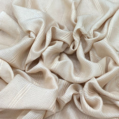 Cream Slub Silk Pintex Embroidery
