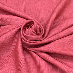 Carrot Pink Slub Silk Pintex Embroidery