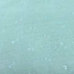 Sea Green Mul Chanderi Butti Thread Embroidery
