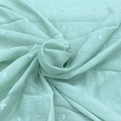 Sea Green Mul Chanderi Butti Thread Embroidery
