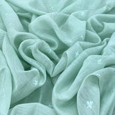 Sea Green Mul Chanderi Butti Thread Embroidery