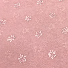 Peach Mul Chanderi Floral Embroidery