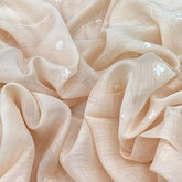 Light Peach Mul Chanderi Thread Embroidery