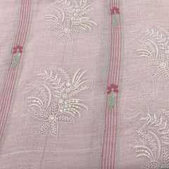 Pastel Onion Pink Mul Chanderi Embroidery