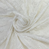 White Georgette Lucknowi Diamond Embroidery