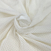 White Georgette Lucknowi Checks Embroidery