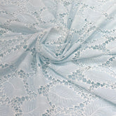 Baby Blue Crepe Cutwork Embroidery
