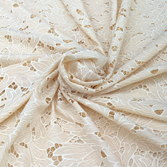 Beige Crepe Cutwork Embroidery