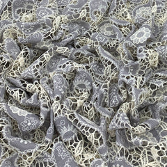 Light Purple Crepe Cutwork Embroidery