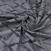 Black Crepe Cutwork Floral Embroidery