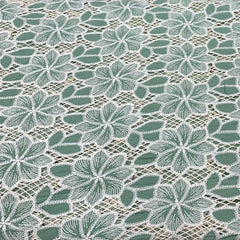 Green Crepe Cutwork Floral Embroidery