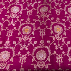 Rani Pink Flower Jal Pure Silk Brocade