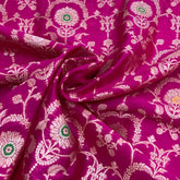 Rani Pink Flower Jal Pure Silk Brocade