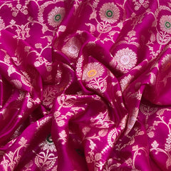 Rani Pink Flower Jal Pure Silk Brocade