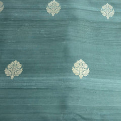 Pastel Green Floral Butti Raw Silk Brocade