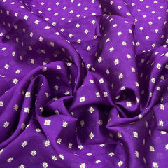 Purple Floral Butti Silk Brocade