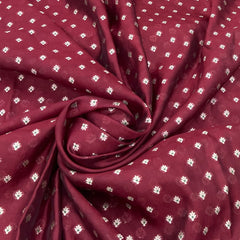Maroon Floral Butti Silk Brocade