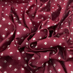 Maroon Floral Butti Silk Brocade