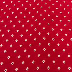 Bright Red Floral Butti Silk Brocade