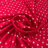 Bright Red Floral Butti Silk Brocade