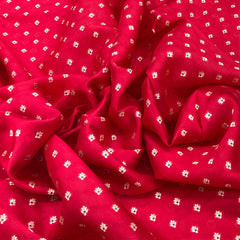 Bright Red Floral Butti Silk Brocade