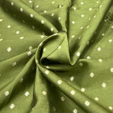 Olive Green Floral Butti Silk Brocade