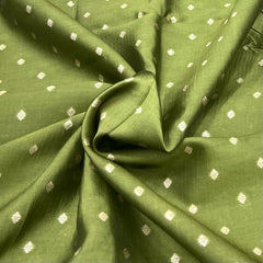 Olive Green Floral Butti Silk Brocade