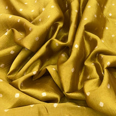 Mustard Yellow Floral Butti Silk Brocade