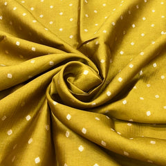 Mustard Yellow Floral Butti Silk Brocade