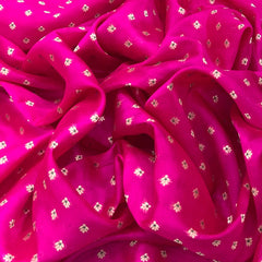 Fuchsia Pink Floral Meenakari Butti Silk Brocade