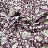 Dark Onion Pink Tussar Silk Thread Embroidery