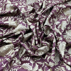 Dark Onion Pink Tussar Silk Thread Embroidery
