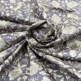 Light Lavender Tussar Silk Thread Embroidery