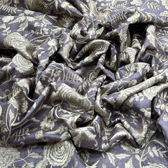 Light Lavender Tussar Silk Thread Embroidery