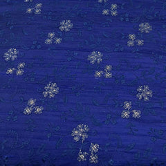 Navy Blue Pure Raw Silk Embroidery