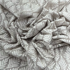 Light Grey Chanderi Thread Embroidery