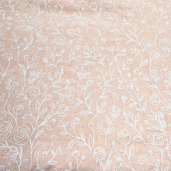Light Peach Linen Thread Embroidery