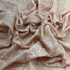 Light Peach Linen Thread Embroidery