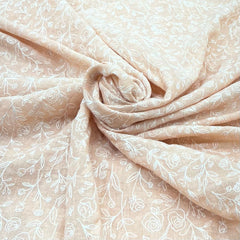 Light Peach Linen Thread Embroidery