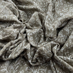 Mouse Grey Linen Thread Embroidery