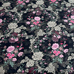 Black Pure Organza Zari Floral Embroidery