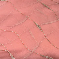 Peach Pure Organza Cutdana Embroidery